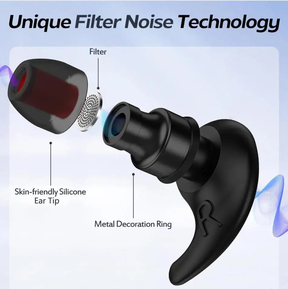 Eayburst Ear Plugs for Sleeping Noise Reduction with 8 Ear Tips Reusable Hearing Protection Silicone Earplugs for Concert Work