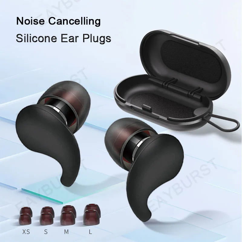 Eayburst Ear Plugs for Sleeping Noise Reduction with 8 Ear Tips Reusable Hearing Protection Silicone Earplugs for Concert Work
